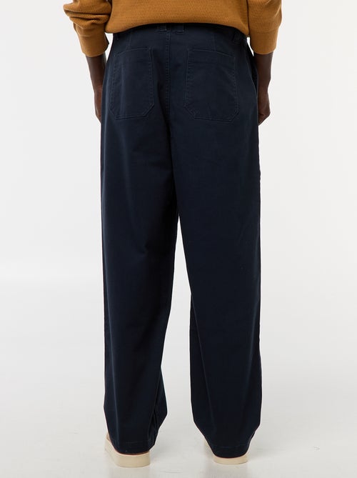 Pantalon large / wide leg uni en twill - Kiabi Pantalon large / wide leg uni en twill - Kiabi