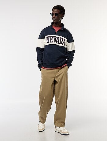 Pantalon large / wide leg uni en twill