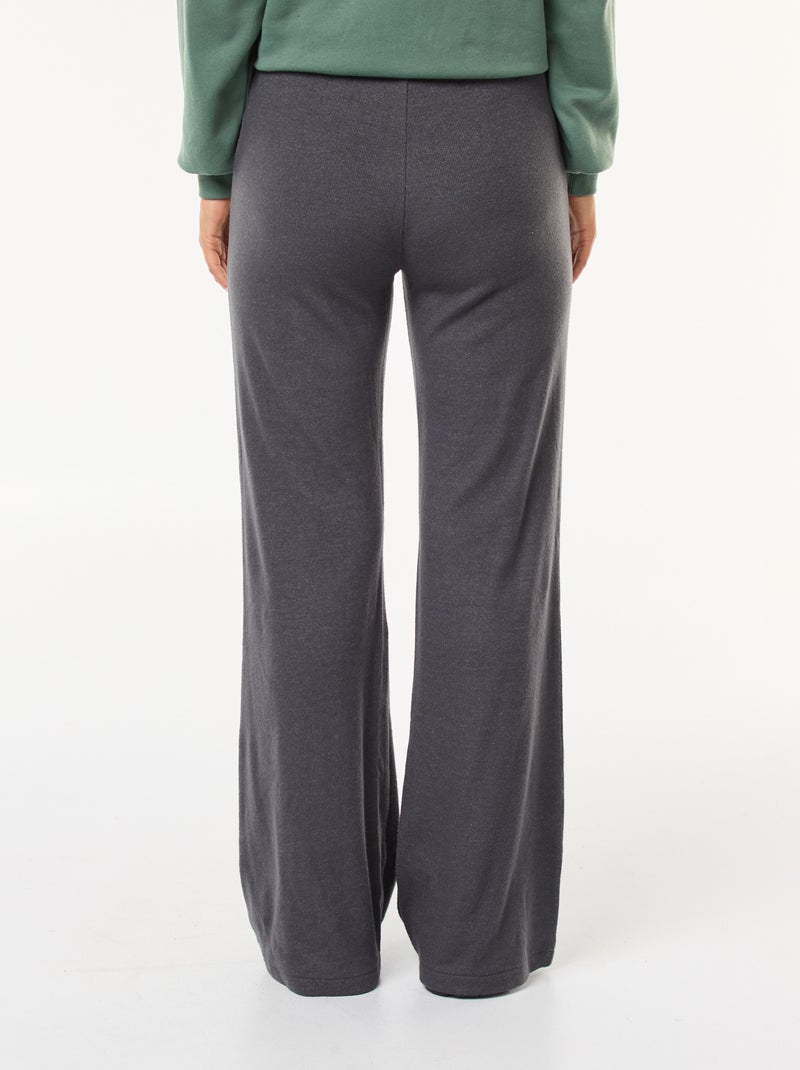 Pantalon larges en matière côtelée Gris - Kiabi