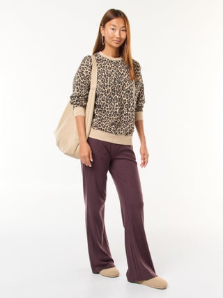 Pantalon larges en matière côtelée