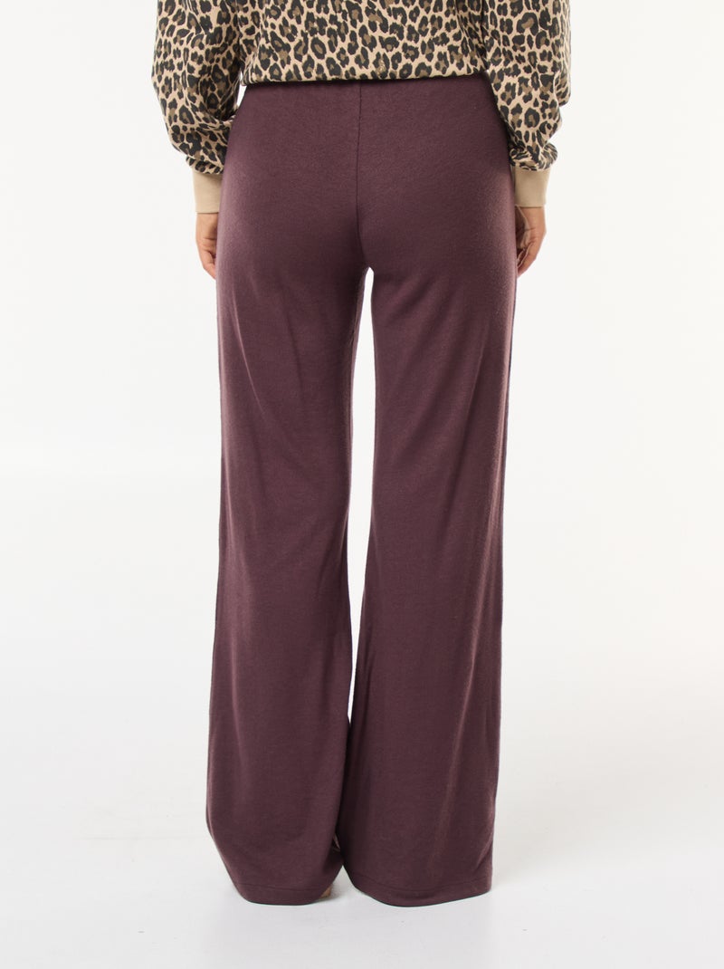 Pantalon larges en matière côtelée Violet - Kiabi