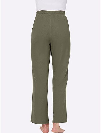 Pantalon léger à jambes droites avec ceinture élastique et poches latérales - taille courte - witt