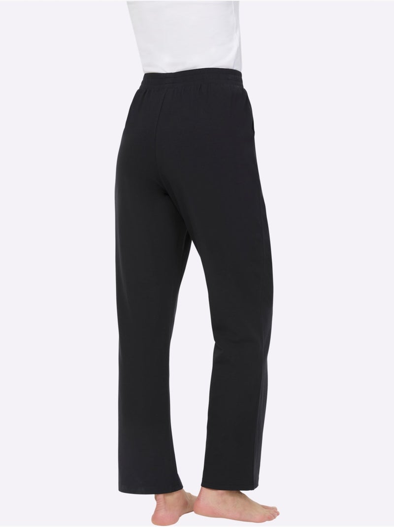 Pantalon léger à jambes droites avec ceinture élastique et poches latérales - taille standard - witt Noir - Kiabi