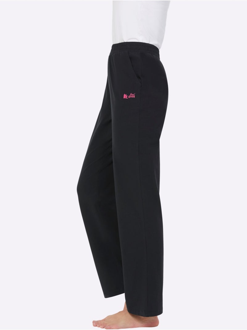 Pantalon léger à jambes droites avec ceinture élastique et poches latérales - taille standard - witt Noir - Kiabi