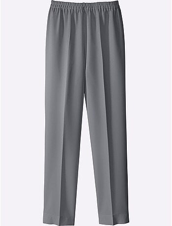 Pantalon léger à ceinture élastique avec plis et fentes aux chevilles - Taille courte - Moda Vilona