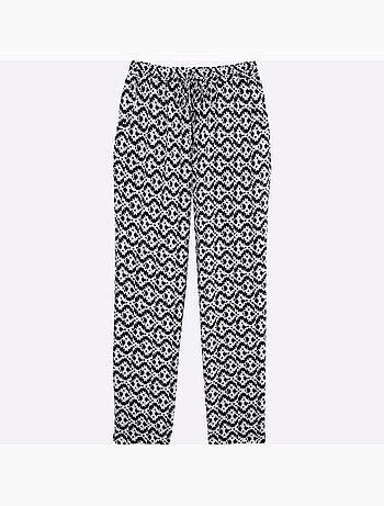 Pantalon léger avec motifs graphiques et ceinture élastique - taille standard - moda vilona