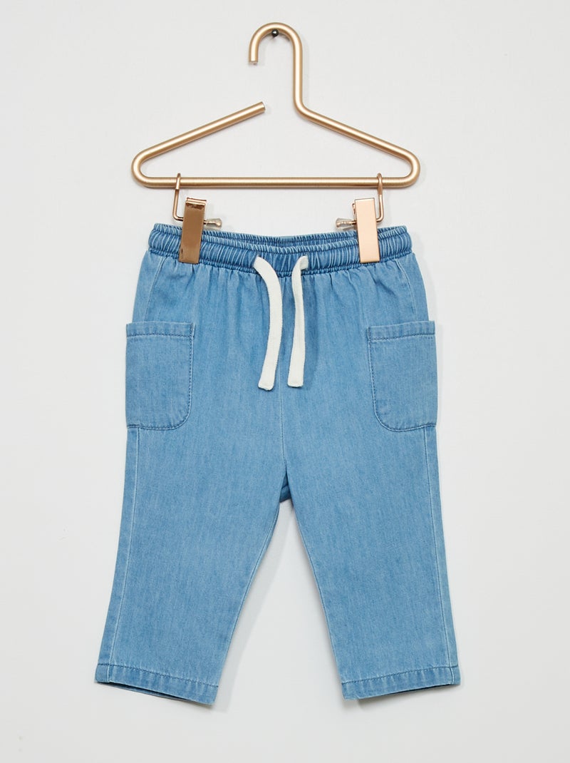 Pantalon léger de coton bleu - Kiabi
