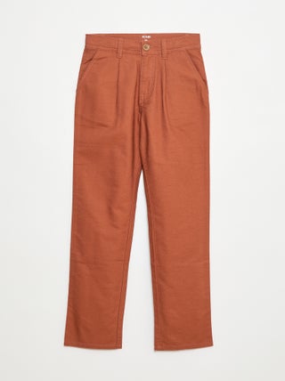 Pantalon léger effet lin en oxford