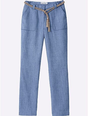Pantalon léger avec ceinture élastique et poches avant - taille courte - witt