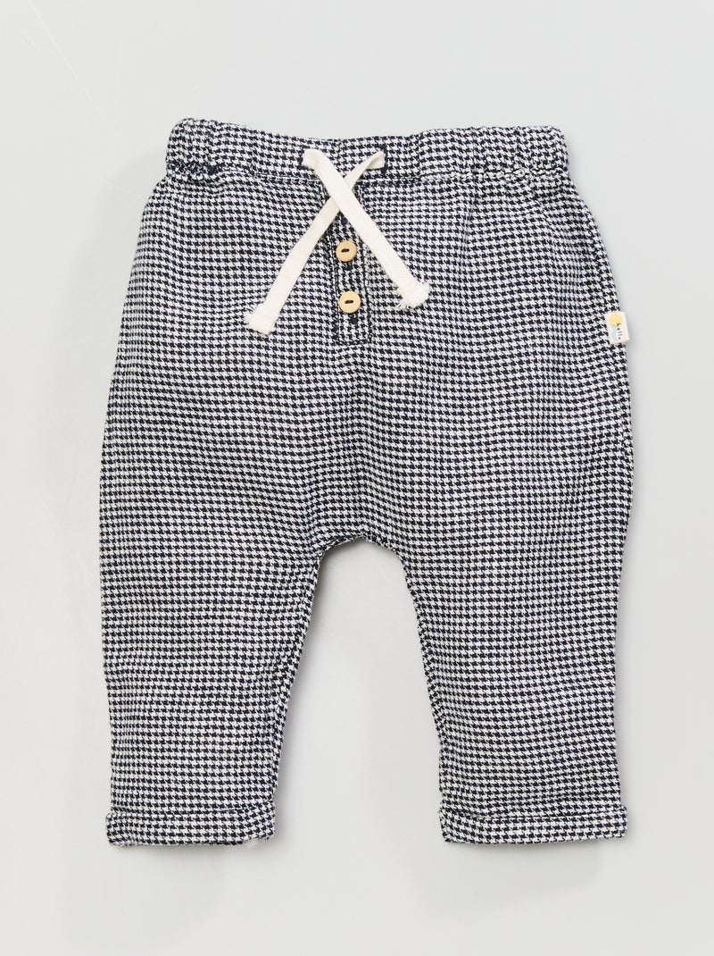 Pantalon léger en lin et coton Bleu - Kiabi