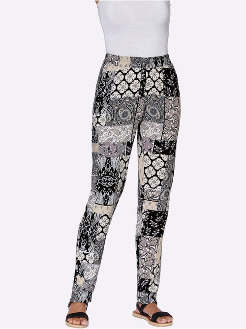 Pantalon léger et confortable à motif patchwork avec poches - Taille courte - Witt - Kiabi