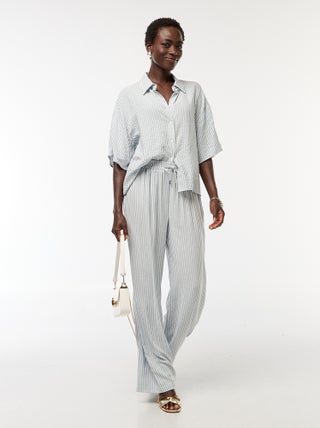 Pantalon léger et rayé coupe large