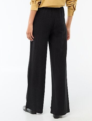 Pantalon large pour femme à taille élastiquée