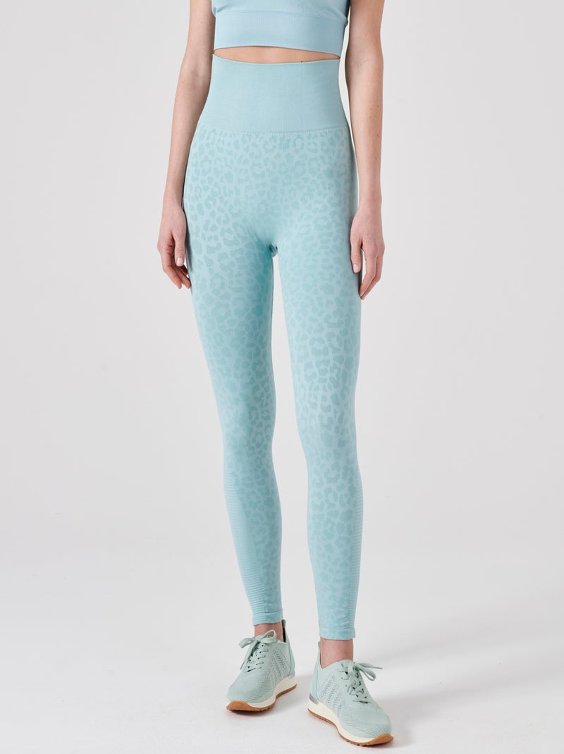 Pantalon legging 7/8 maille texturée - Damart Bleu clair - Kiabi