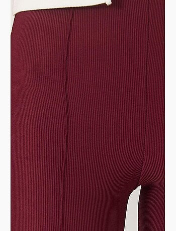 Pantalon legging côtelé évasé taille haute lucci
