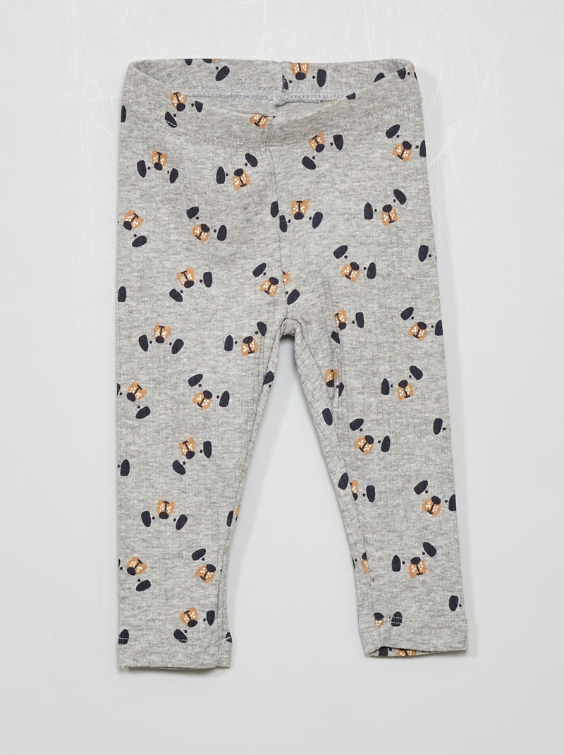 Pantalon legging côtelé gris - Kiabi