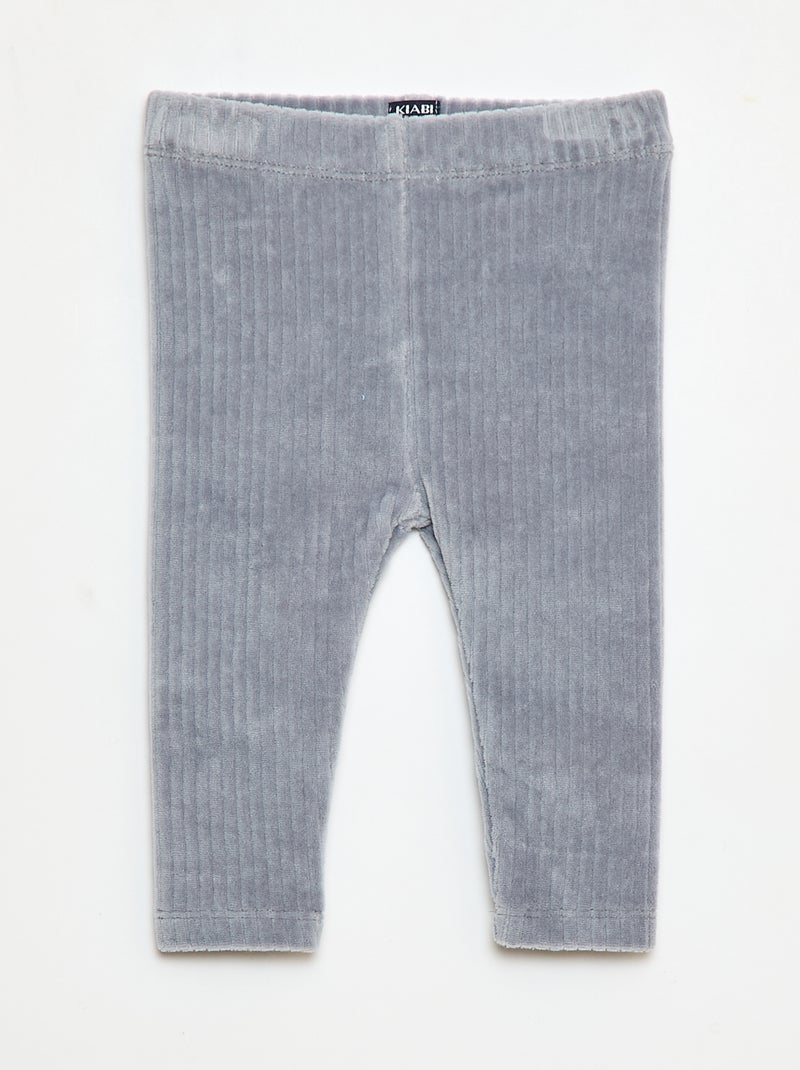 Pantalon legging en velours Bleu - Kiabi
