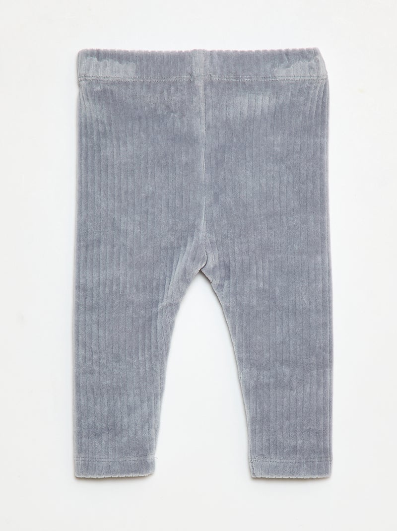 Pantalon legging en velours Bleu - Kiabi