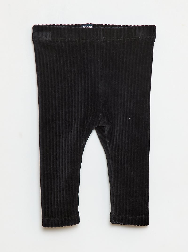 Pantalon legging en velours Noir - Kiabi