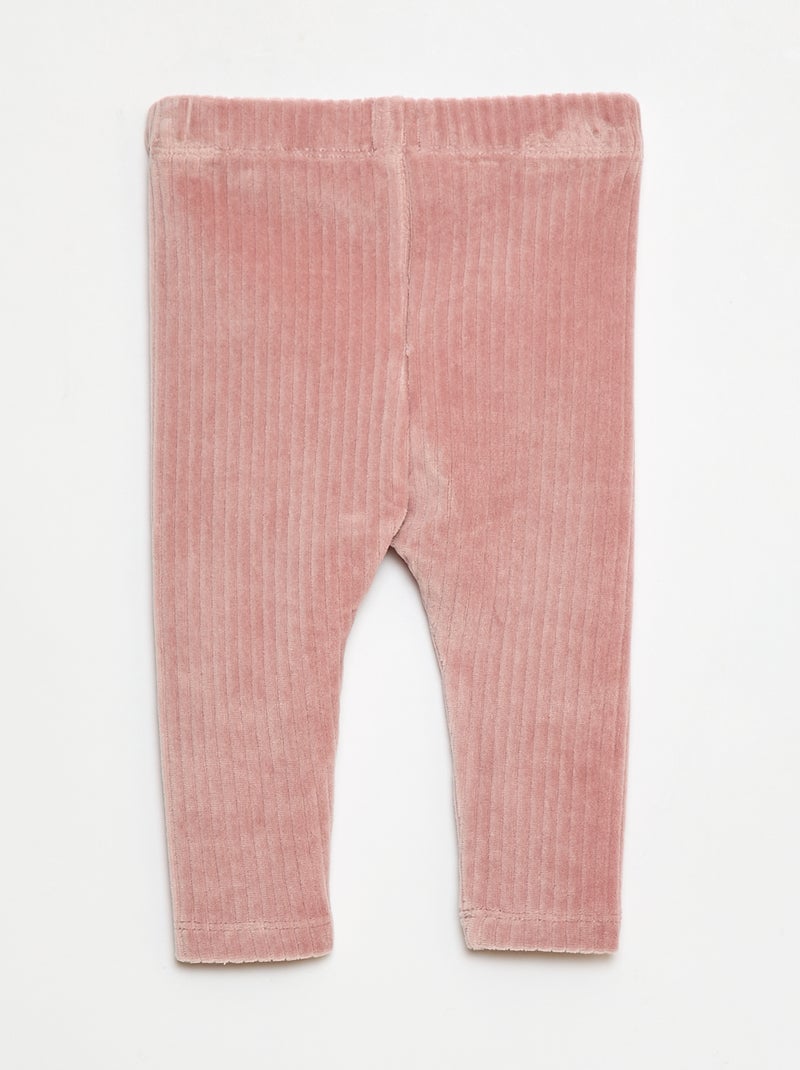 Pantalon legging en velours Rose - Kiabi