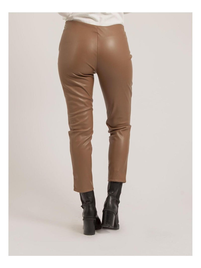 Pantalon legging simili elena Marron - Kiabi
