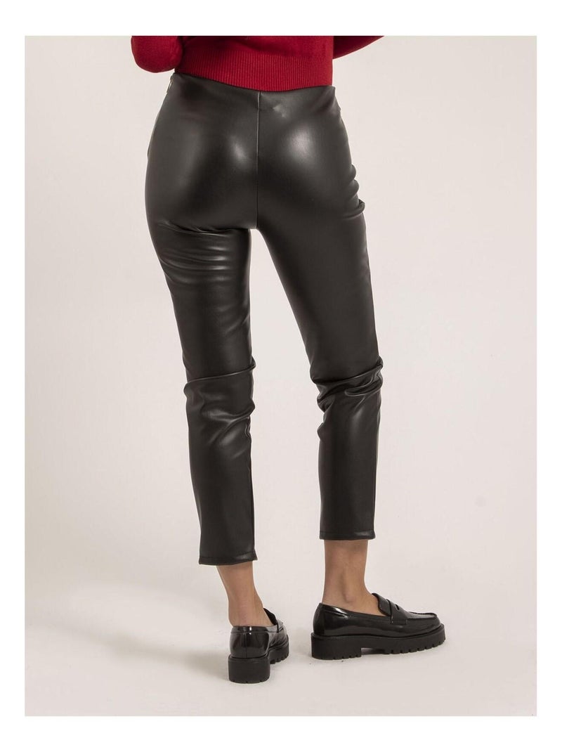 Pantalon legging simili elena Noir - Kiabi