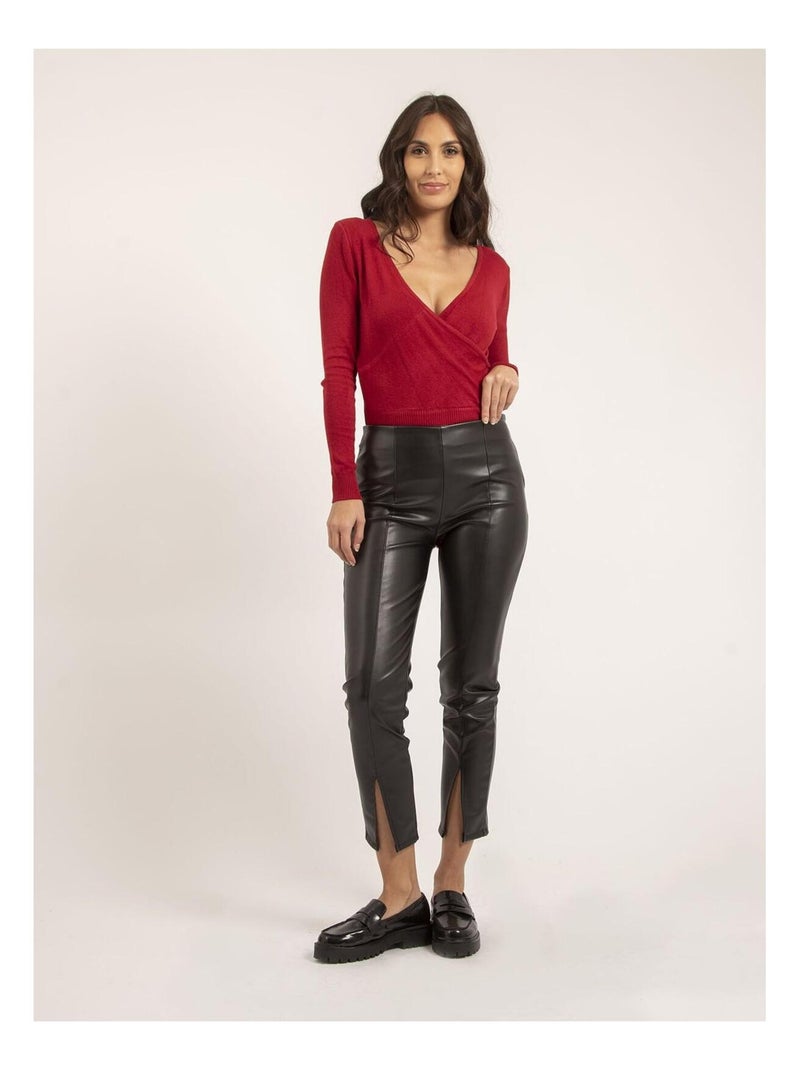 Pantalon legging simili elena Noir - Kiabi
