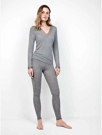 Pantalon legging thermique léger avec double ceinture