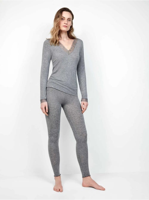Pantalon legging thermique léger avec double ceinture - Kiabi Pantalon legging thermique léger avec double ceinture - Kiabi