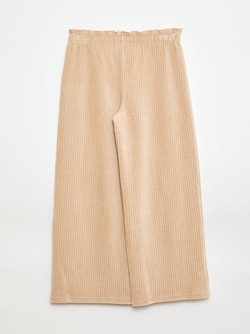 Pantalon legging wide leg en velours côtelé Beige - Kiabi