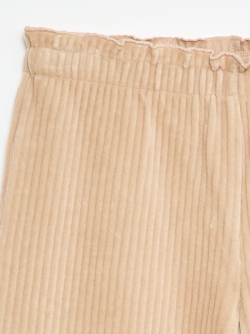 Pantalon legging wide leg en velours côtelé Beige - Kiabi