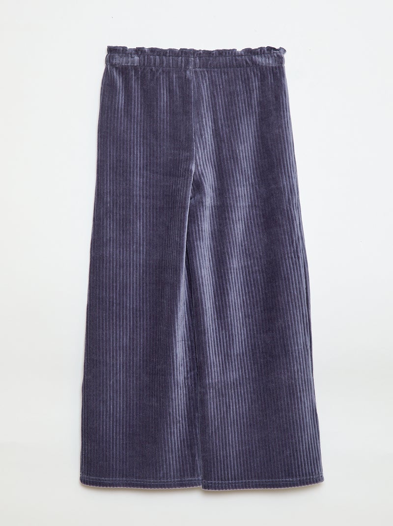 Pantalon legging wide leg en velours côtelé Bleu - Kiabi