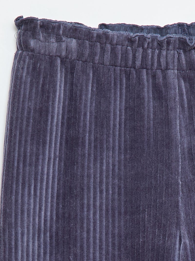 Pantalon legging wide leg en velours côtelé Bleu - Kiabi