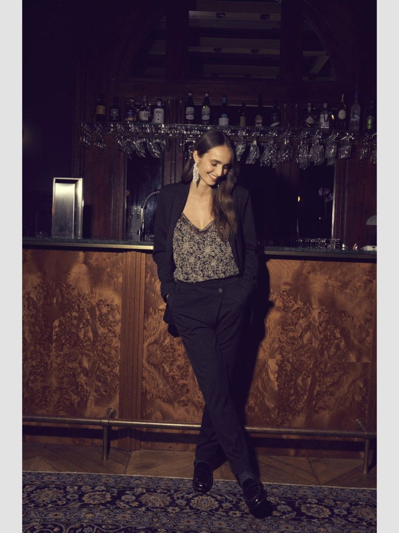 Pantalon LIVIA carotte 'Le Temps Des Cerises' Noir - Kiabi