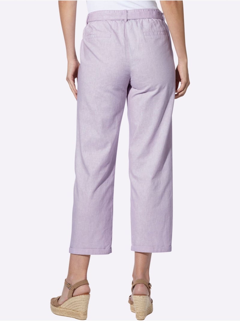 Pantalon Livrée Avec La Ceinture à Nouer - Taille Standard - Helline Parme - Kiabi