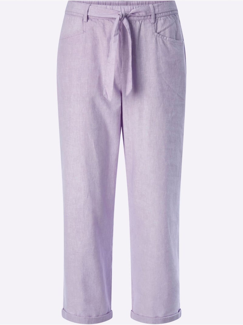 Pantalon Livrée Avec La Ceinture à Nouer - Taille Standard - Helline Parme - Kiabi
