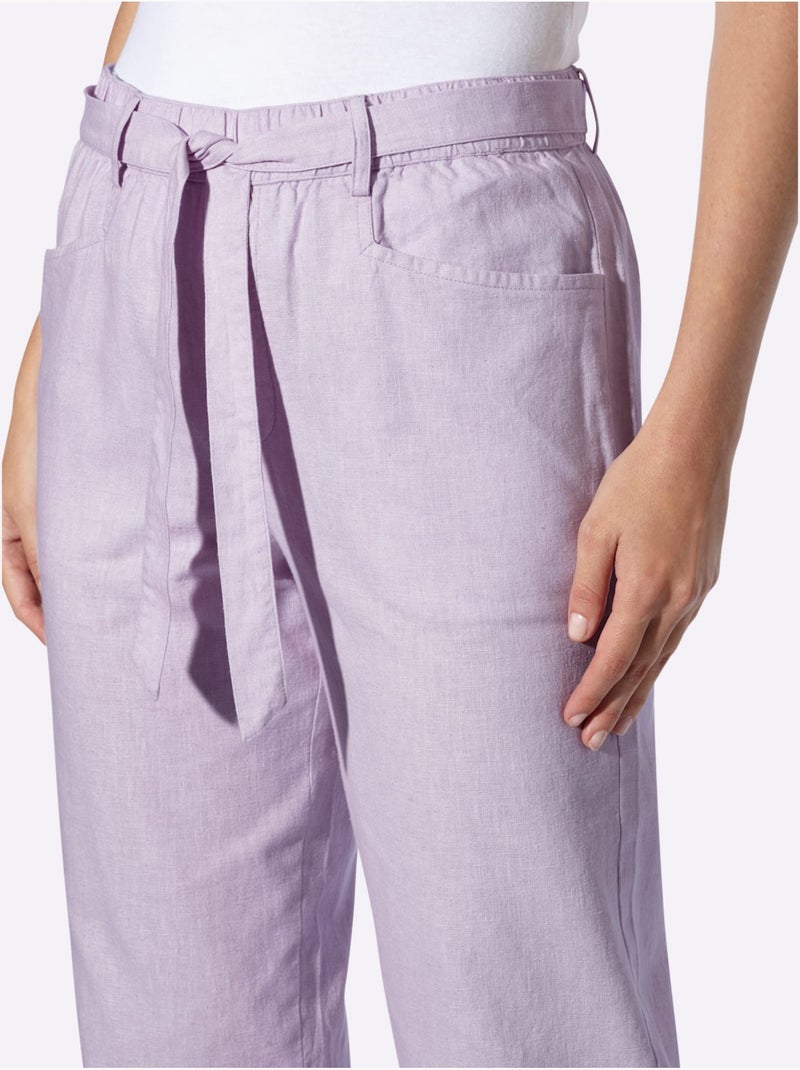 Pantalon Livrée Avec La Ceinture à Nouer - Taille Standard - Helline Parme - Kiabi