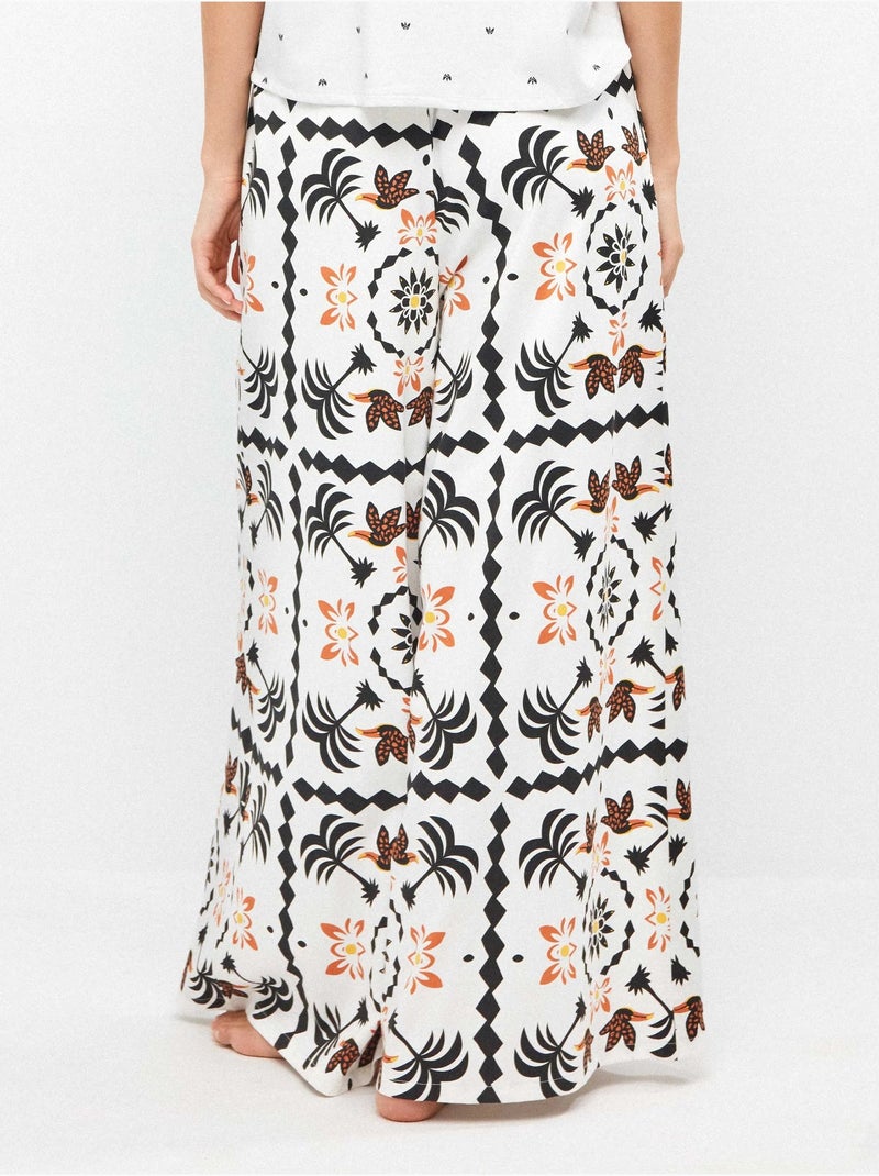 Pantalon long à imprimé tropical Multicolore - Kiabi