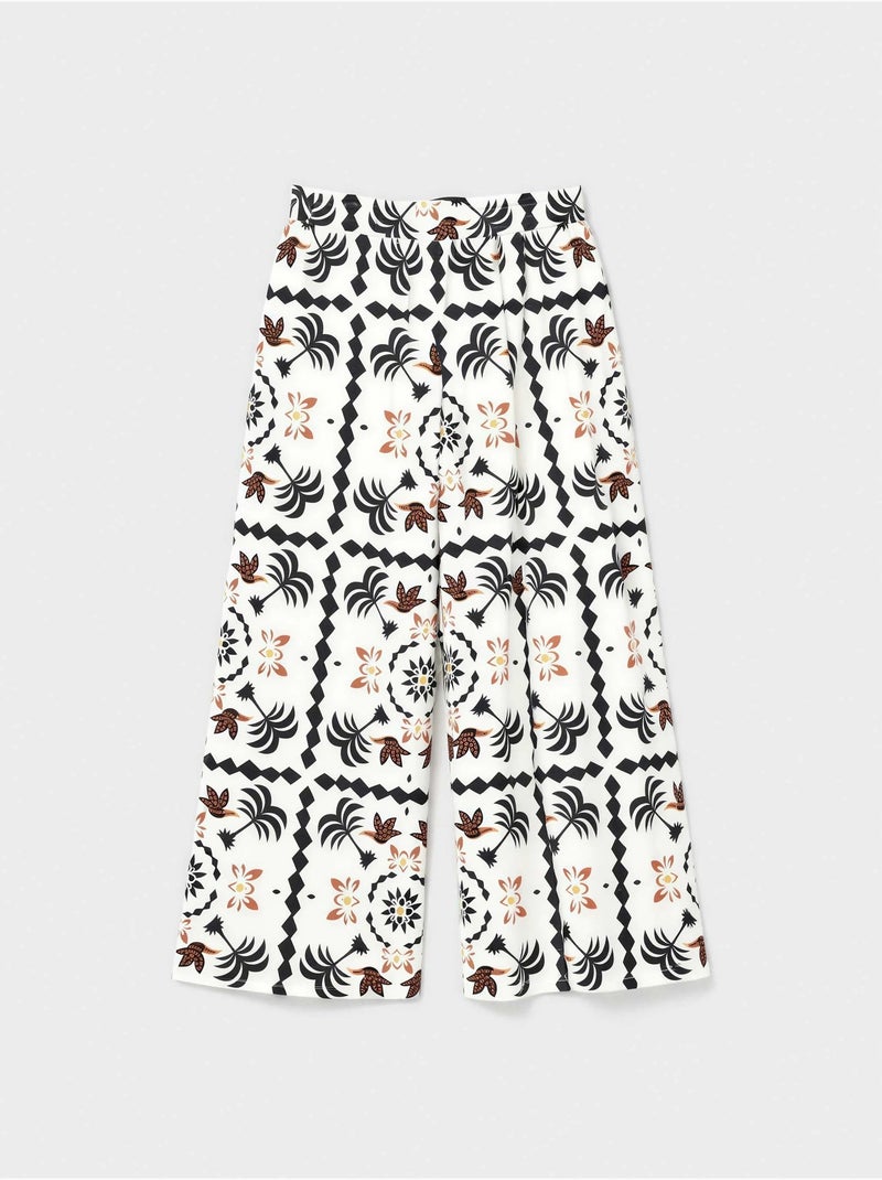 Pantalon long à imprimé tropical Multicolore - Kiabi