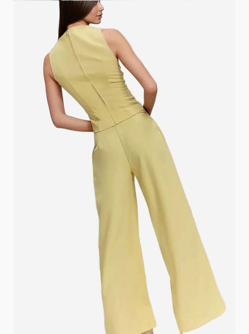 Pantalon long à jambes larges plissées hiccup - Kiabi Pantalon long à jambes larges plissées hiccup - Kiabi