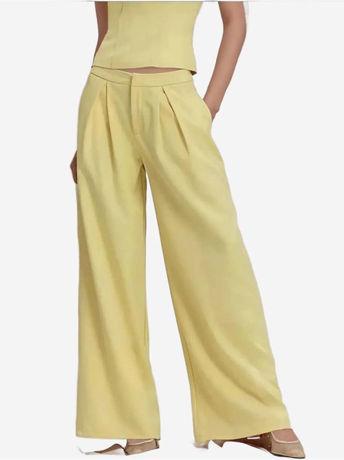 Pantalon long à jambes larges plissées - Kiabi Pantalon long à jambes larges plissées - Kiabi