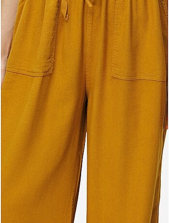 Pantalon long à taille élastique et jambe droite pour femme mixray