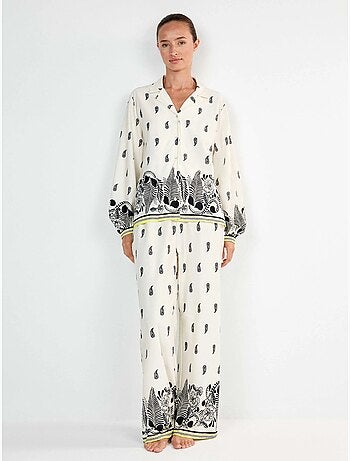 Pantalon long avec motif floral