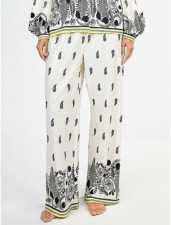 Pantalon long avec motif floral