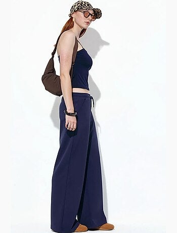 Pantalon long côtelé à taille élastiquée avec cordon de serrage busem