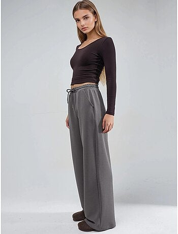 Pantalon long côtelé à taille élastiquée avec cordon de serrage busem