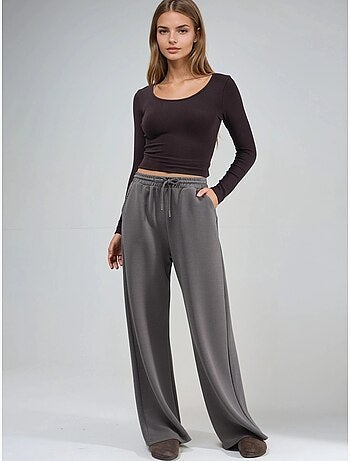 Pantalon long côtelé à taille élastiquée avec cordon de serrage busem