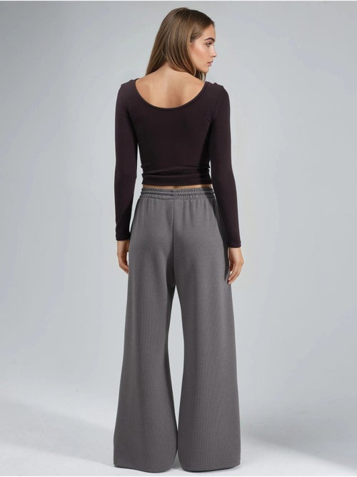 Pantalon long côtelé à taille élastiquée avec cordon de serrage busem - Kiabi