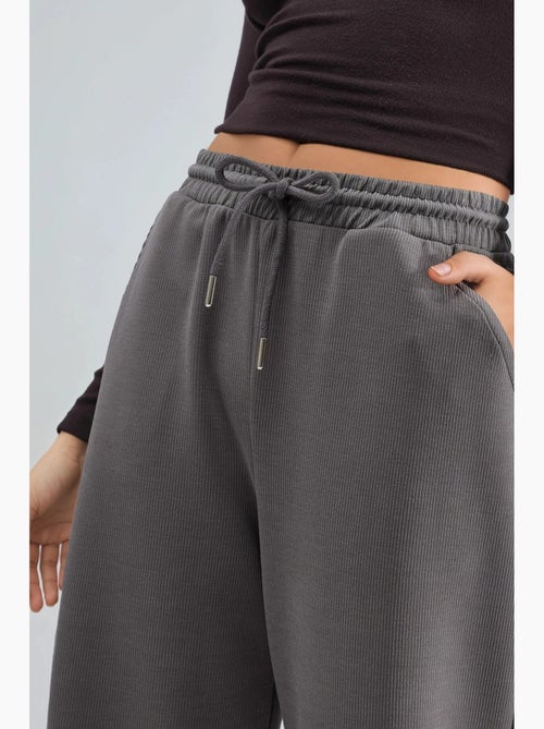 Pantalon long côtelé à taille élastiquée avec cordon de serrage busem - Kiabi