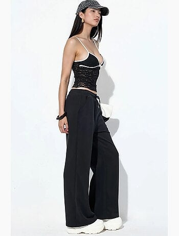 Pantalon long côtelé à taille élastiquée avec cordon de serrage busem